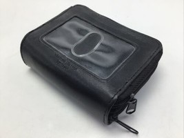 Wallet Womens Compact Zip Around  Black Slip Pocket ID Credit Card Gusseted - $19.59