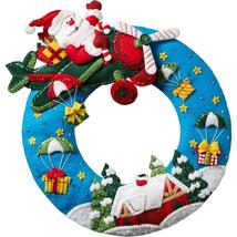 DIY Bucilla Airplane Santa Gifts Flying Christmas Wreath Felt Craft Kit ... - $47.95