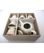 Sanyo Toki Pottery Ryuho Kiln Set of 6 Ceramic Teapot and Cups, Made In ... - $113.95