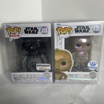 Funko Pop! *FREE Protector* C-3PO (Facet) and vader on tie 20 pop lot of 2 - £21.28 GBP