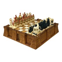 Chess Set Board Castle &amp; 32 Pieces Spartans VS Persians Leonidas 300 Movie - £204.79 GBP