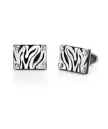 Stainless Steel Zebra Pattern Cufflinks - £48.06 GBP