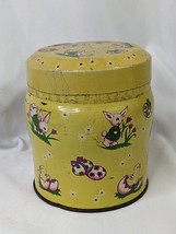 Barker Dobson Easter Canister Tin Container Yellow Lambs Chicks England - £10.24 GBP