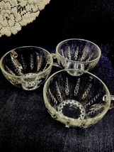 Set Of 3 Vintage Federal Glass COLUMBIA CRYSTAL Cups Excellent Condition - £7.93 GBP