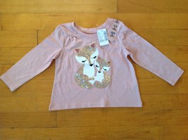 The Children&#39;s Place Girls Pink Fox Sequin Design Shirt 12-18 months - $13.57