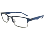 Flexon Junior Eyeglasses Frames J4000 412 Gunmetal Gray Blue Rectangle 4... - $60.55