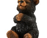 Black Bear Figurine Sitting with Butterfly on Nose 9 in High Resin Home ... - $59.39