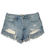 We The Free FP Distressed Button Fly Cut Off Booty Jean Shorts 100% Cott... - $545.56 MXN