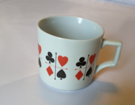 Playing Card Suit Mug   Clubs Diamonds Spades Hearts - $9.95