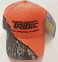 TriTech Steel Fabrication SnapBack Hat Blaze Orange Camouflage Trucker Ball Cap - £15.78 GBP