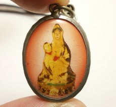 Guan Yin Mercy Goddess Locket 1980s Kuan Quan Im Buddha Guanyin Lucky Necklace - £26.67 GBP