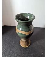 hand thrown green and brown vase - €25,56 EUR