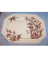 Antique Alcock Kenilworth Brown Transferware Platter-English-13 inches a... - $66.47 CAD