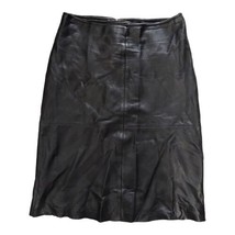 Vintage Gap Leather Skirt Women&#39;s Size 6 Black Knee Length Pencil Y2K 2000 B2 - £36.59 GBP