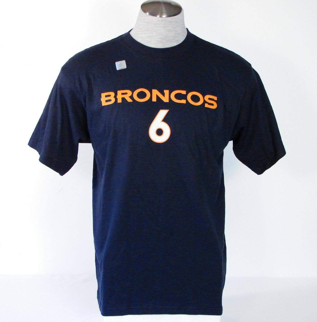 Reebok Denver Broncos Blue Jay Cutler 6 Short Sleeve Tee T Shirt Men&#39;s NEW - $14.99
