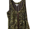 Fashion Bug Womens Lacy Tank Top Plus Size  1X  Green Stretch Knit Sequins - $17.08