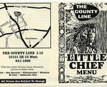 The County Line Little Chief Menu I-10 San Antonio Texas  - £14.01 GBP