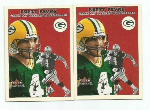 TWO (2) BRETT FAVRE (Green Bay Packers) 2000 FLEER TRADITION CARDS #158 - £3.92 GBP