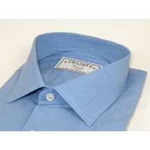 Men's Shirt Charles TYRWHITT Turkey 100% Cotton French Cuffs CHT-1 Blue image 5