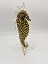 Glass Seahorse Figurine Yellow &amp; Black Home Decor - $1,238.70 MXN