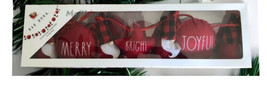 Rae Dunn Christmas Gnomes Merry Bright Joyful Mantle Garland Red Plaid 7... - $43.98