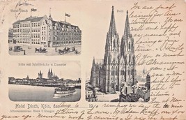 Koln Cologne Germany~Hotel DISCH-SCHIFFBRUCKE-DOM~1906 Multi Photo Postcard - £5.65 GBP