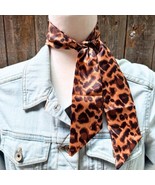 Brown and Black Leopard Western Skinny Cowgirl Mini Wild Rag Scarf Necktie  - $345.47 MXN