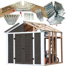70187 Peak Style Shed Instant Framing Kit, 7&#39;x8&#39;, Brown - £47.25 GBP