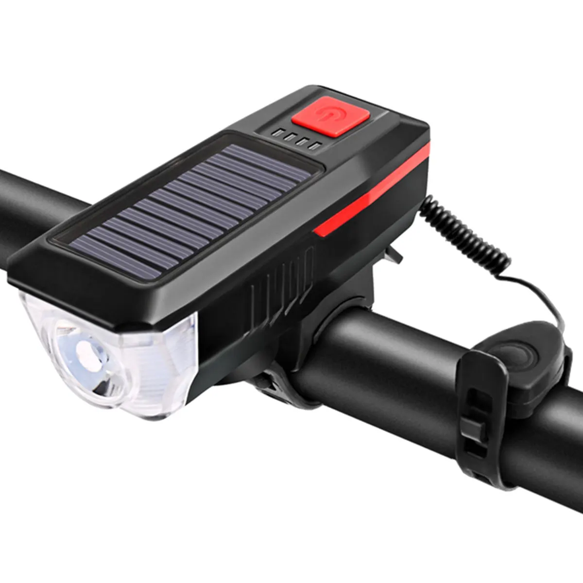 Solar Bicycle Light Rechargeable Bike Front Lamp LED Bike Headlight Outdoor Wate - £146.17 GBP