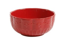 Set of Four (4) Pioneer Woman ~ TONI ~ Red ~ 6.5&quot; ~ Stoneware Cereal Bowls - £35.30 GBP