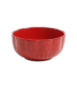 Set of Four (4) Pioneer Woman ~ TONI ~ Red ~ 6.5&quot; ~ Stoneware Cereal Bowls - £35.56 GBP