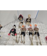 Skeleton Bones Halloween Decor LOT 7 Pirate Zombie Nurse Prince Larger P... - $27.39 CAD