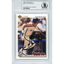 Luis Gonzalez Houston Astros Auto 1992 Upper Deck On-Card Autograph Beckett Slab - £79.09 GBP