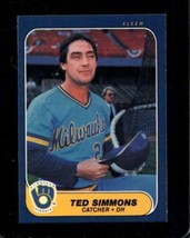 1986 FLEER #503 TED SIMMONS NMMT BREWERS HOF *X102480 - $3.42