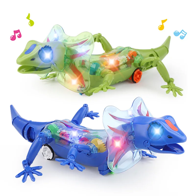 Y battery operated lizard model robotic toys with sounds lights crawling removable tail thumb200