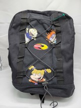 Vintage Rugrats Sports Backpack Black Tommy Chucky Angelica 2000 Viacom - £17.58 GBP