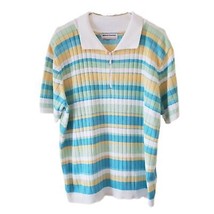 Alfred Dunner Multicolor Striped Short Sleeve Knit Polo - £10.15 GBP