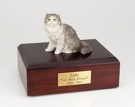 Persian Grey Cat Figurine Pet Cremation Urn Available in 3 Diff Colors &amp; 4 Sizes - £136.21 GBP+