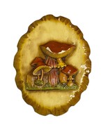Vintage 1970s Mushroom Wall Plaque 3D Ceramic Resin Relief Rustic Kitche... - $26.72