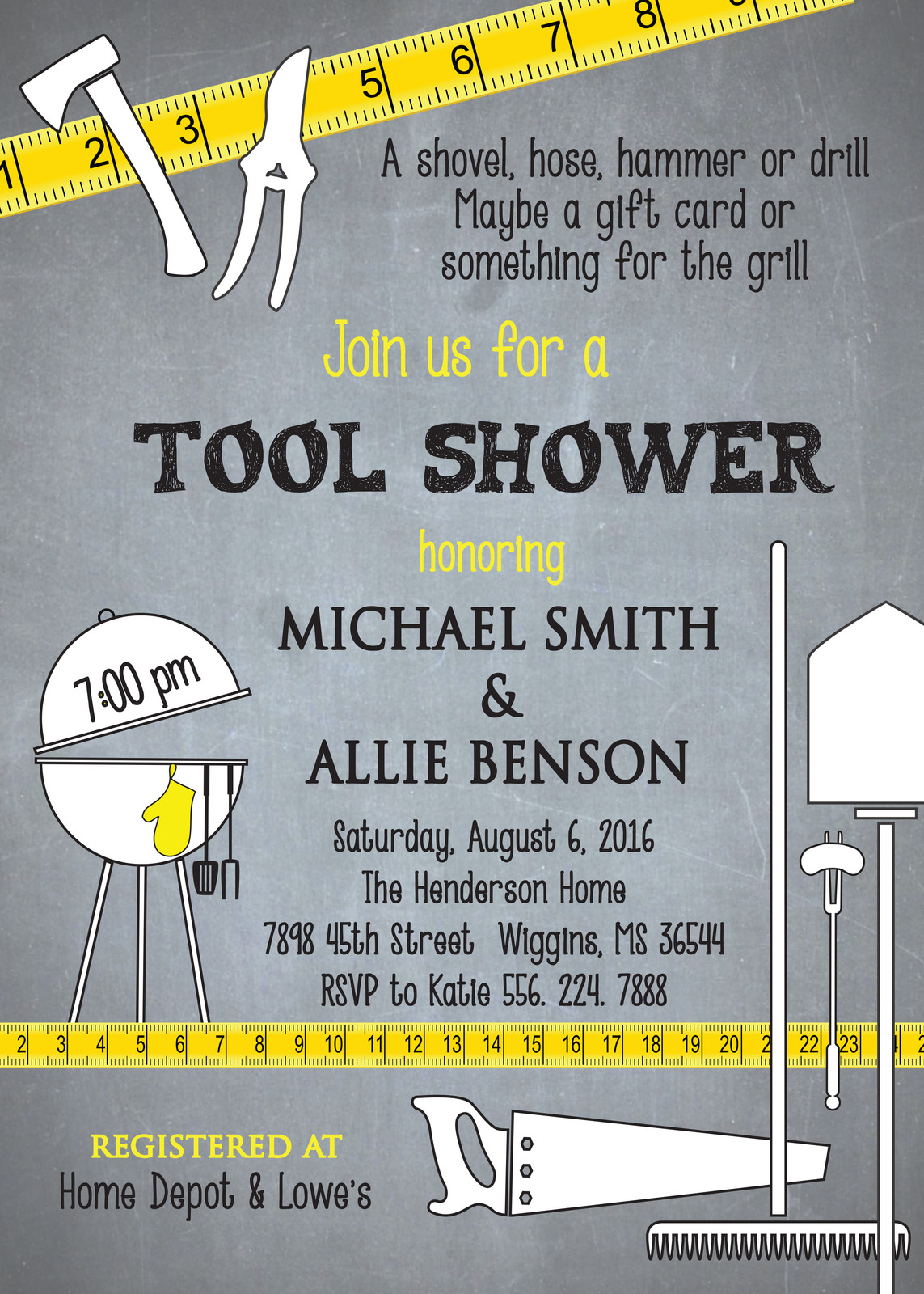 Tool Shower Invitation printable/Digital File/Tool and Gadget, Honey Do Shower - $14.99