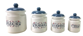 Vintage Kitchen Canister Set By Jay Imports Made In Taiwan 1990s Ceramic - £46.86 GBP
