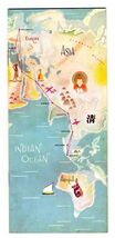 KLM Royal Dutch Airlines 1948 Route Guide Amsterdam to Batavia East Bound - $84.06