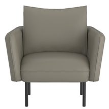 Grey and Beige Accent Chair - Stylish Modern Armchair with Removable Cushion and - £404.16 GBP