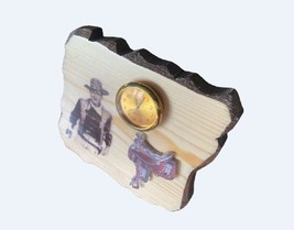 John Wayne clock / desk display \Wooden display / Hand made / western theme - £19.43 GBP