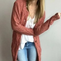 Anthropologie Far Away From Close Wool Cable Knit Duster Sweater Cardiga... - $79.99