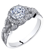 14K White Gold 1.50 Carats Simulated Diamond Engagement Ring - $490.99