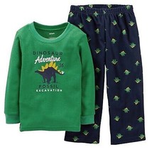 Carter&#39;s Boy&#39;s 2PC &quot;Dinosaur Adventure&quot; GREEN/NAVY Pajama Set Size: 12M Nwt - $8.09