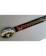 PITTSBURGH PENGUINS Leather Belt &amp; matching Epoxy 2017 Championship Buck... - £31.10 GBP