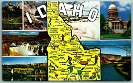 State Map Multiview Idaho ID UNP Chrome Postcard F5 - $2.92