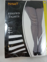 Spirit Halloween White and Black Striped Tights Plus Sz 5&#39;5&quot; - 5&quot;11&quot; to ... - $8.90